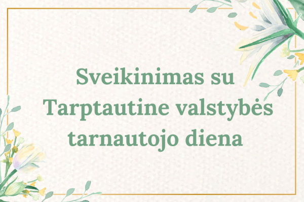 Sveikinimas Tarptautinės valstybės tarnautojo dienos proga