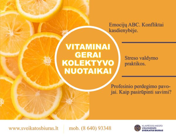 Mokymai pasirinktomis psichologinėmis temomis Neringoje įsikūrusių darboviečių kolektyvams