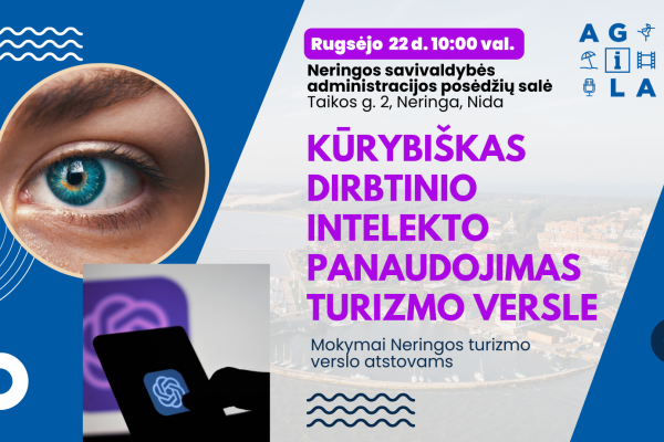 Mokymai „Kūrybiškas dirbtinio intelekto panaudojimas turizmo versle“