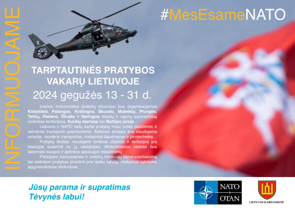 Lietuvos kariuomenės tarptautinės pratybos: gegužės 13-31 dienomis