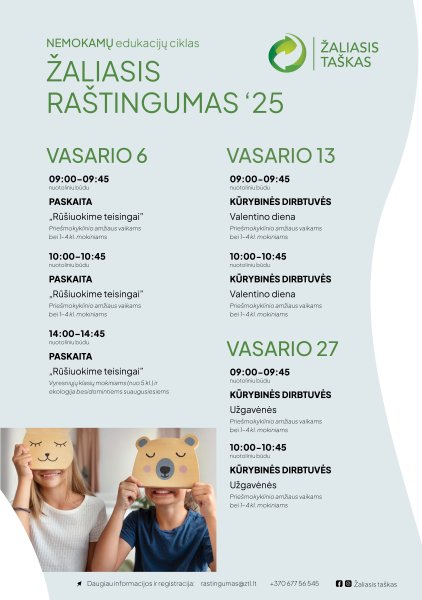 Nemokamų nuotolinių edukacijų ciklas „Žaliasis raštingumas“